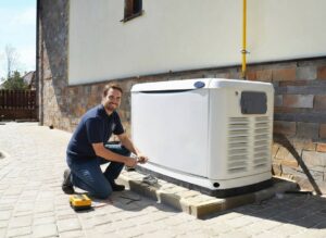 Electrician Tamarac working on installing a generator at a house