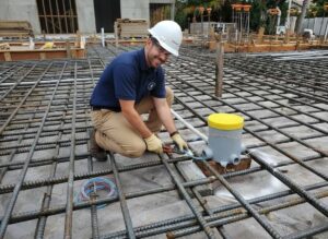Electrician working on Wiring before concreate is poured Fort Lauderdale