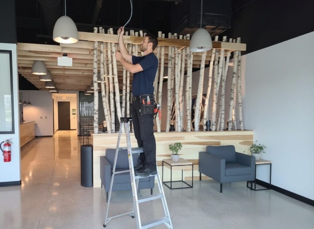 Electrician working on lighting contractor Fort Lauderdale